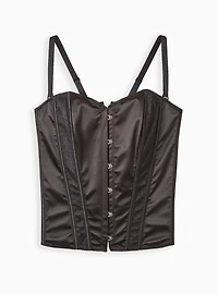 Satin Corset With Hook Front