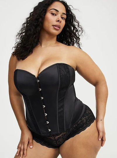Satin Corset With Hook Front