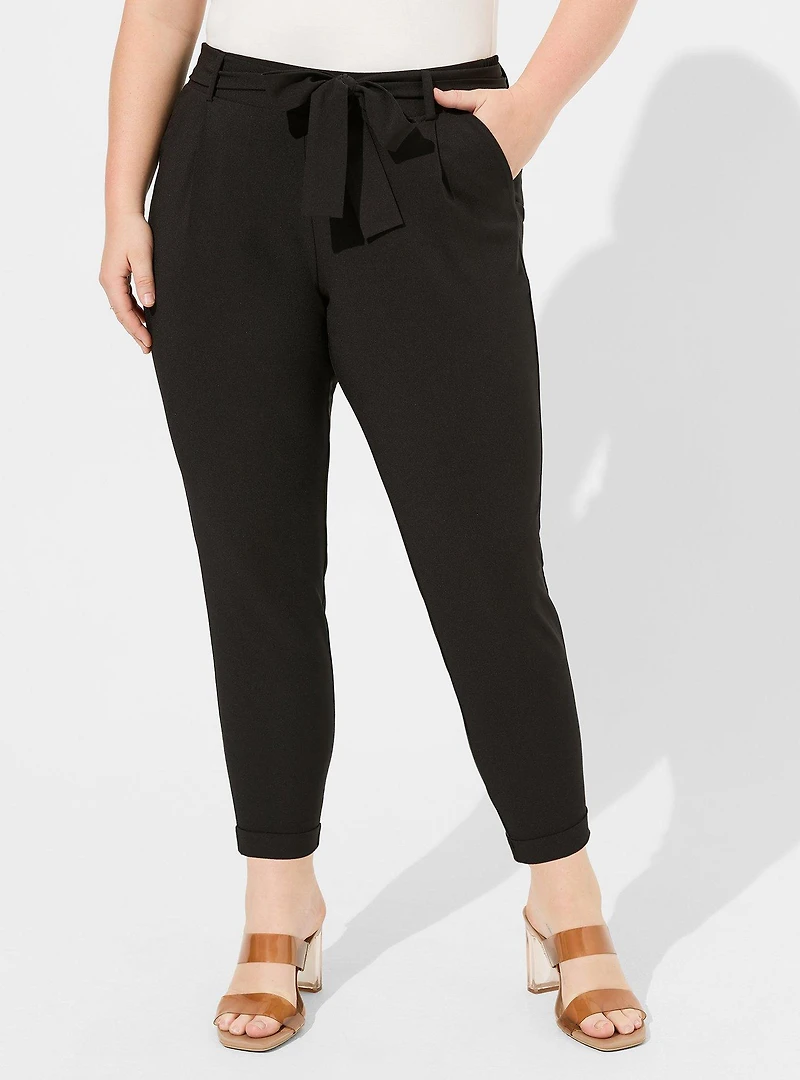 Pull-On High-Rise Crepe Pant