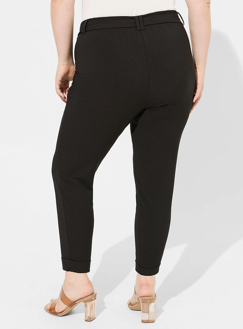 Pull-On High-Rise Crepe Pant