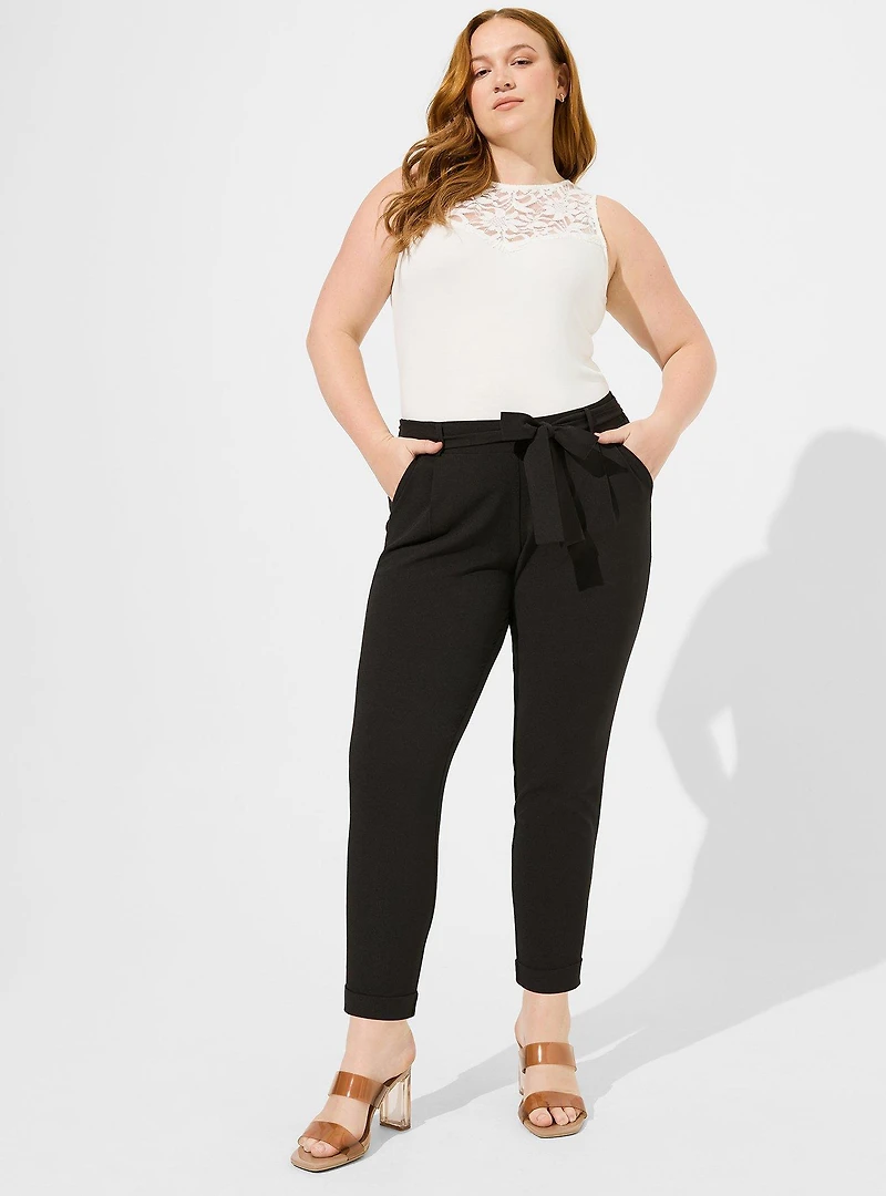 Pull-On High-Rise Crepe Pant