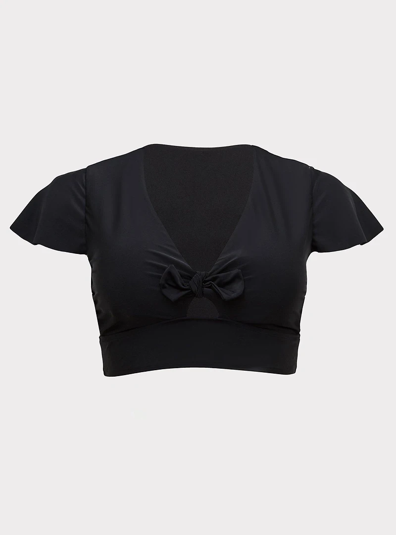 Wireless Flutter Sleeve Bikini Top