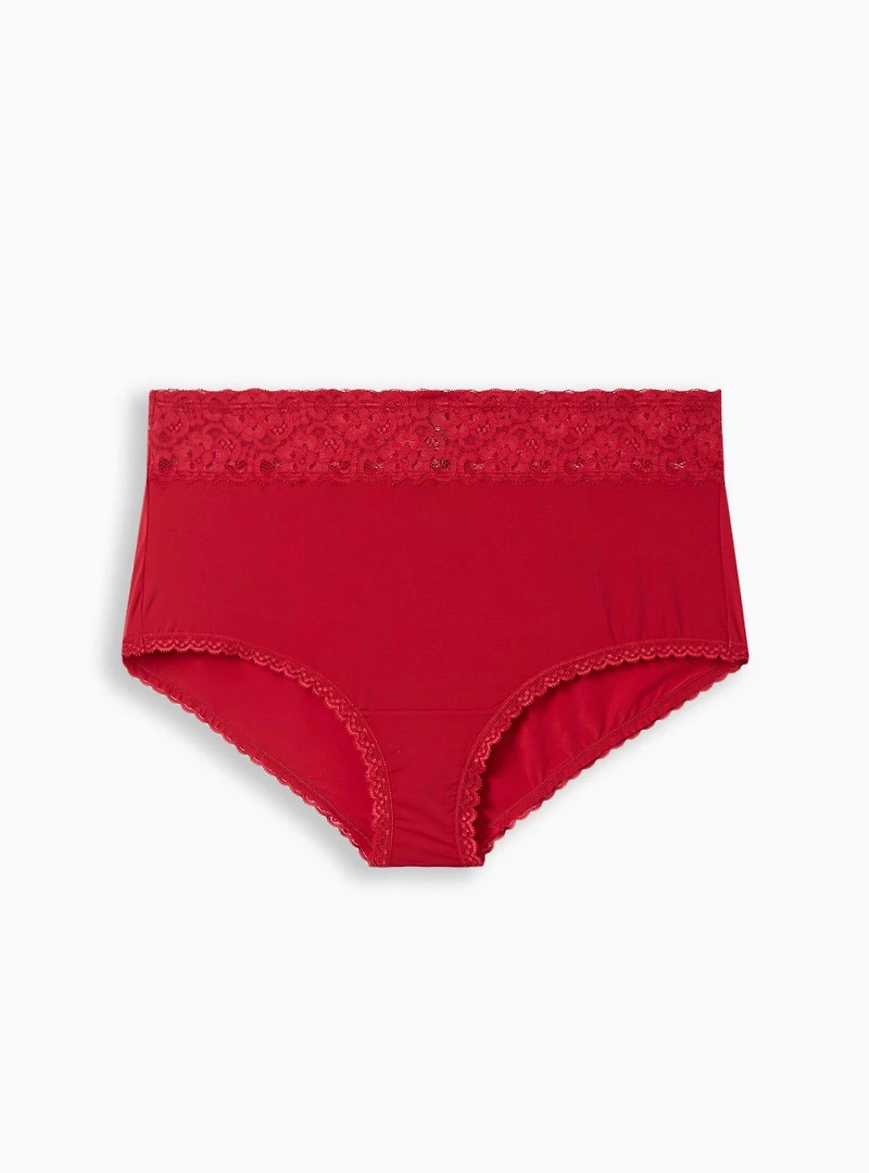 Second Skin Mid-Rise Brief Lace Trim Panty