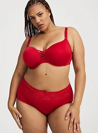 Second Skin Mid-Rise Brief Lace Trim Panty