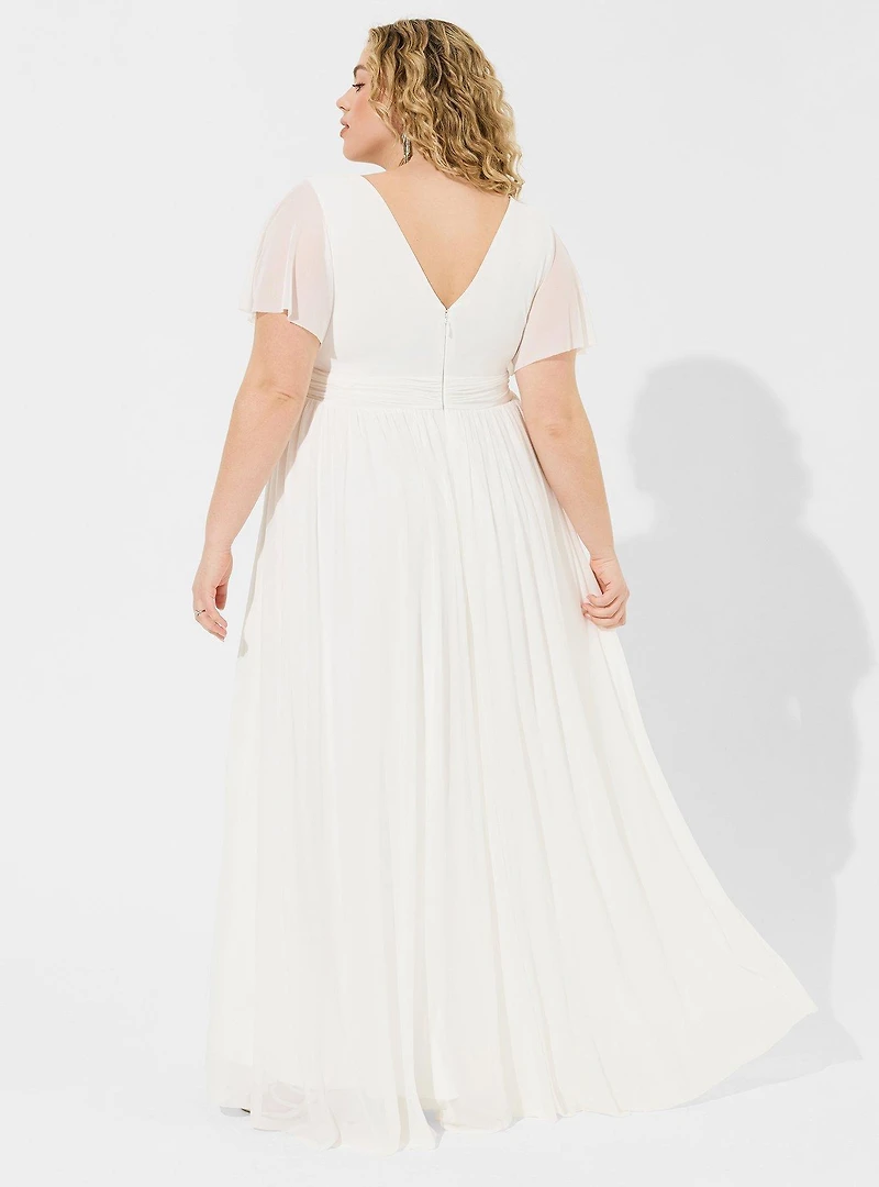 Maxi Mesh Empire Waist Gown