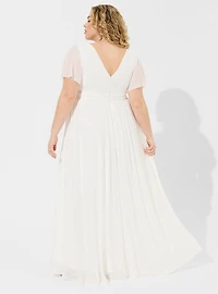 Maxi Mesh Empire Waist Gown