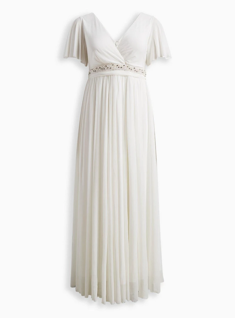 Maxi Mesh Empire Waist Gown