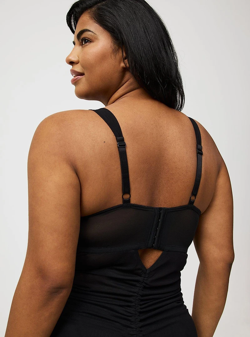 Ruched Mesh Chemise