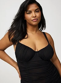 Ruched Mesh Chemise