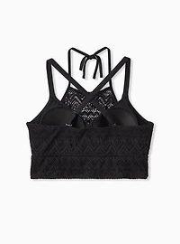 Wire-Free High Neck Crochet Bikini Top