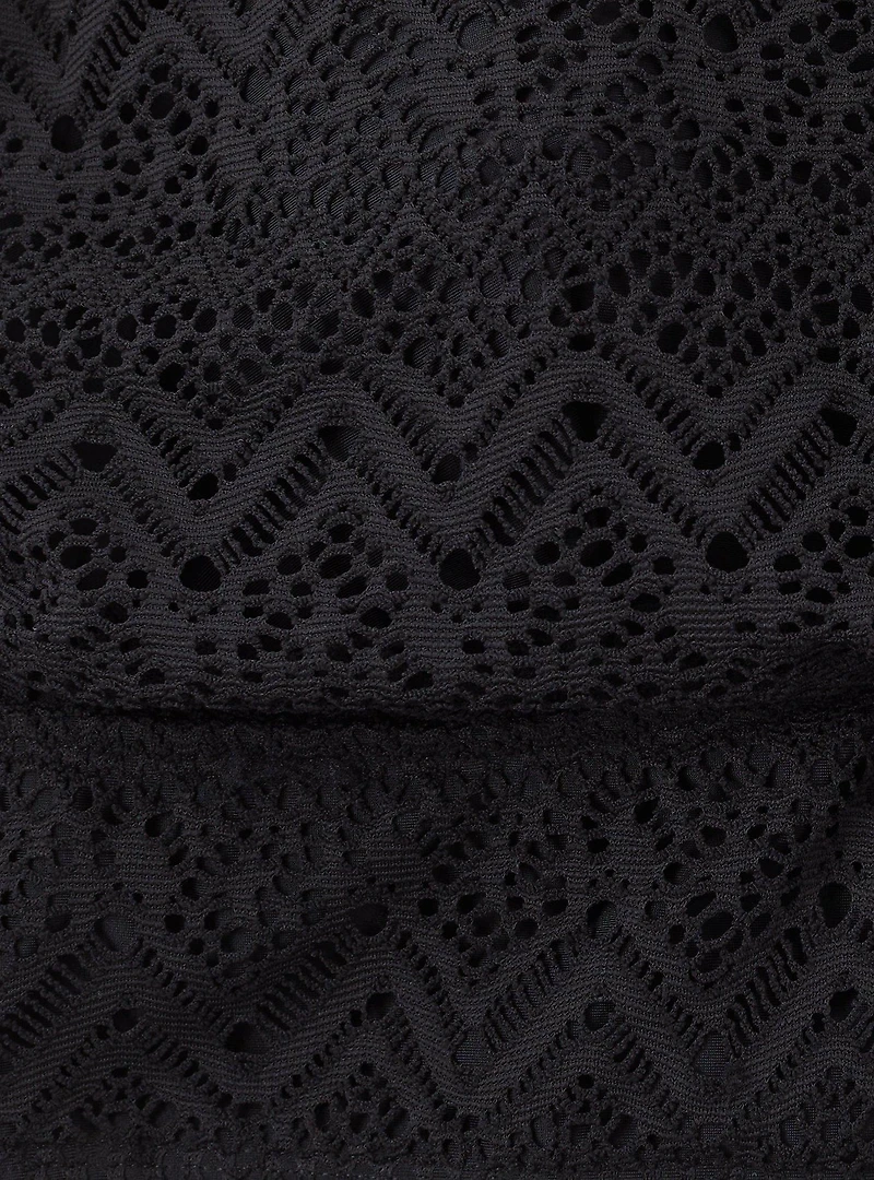 Wire-Free High Neck Crochet Bikini Top