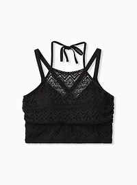 Wire-Free High Neck Crochet Bikini Top