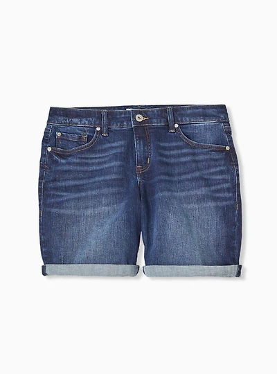 8 Inch Vintage Stretch Mid-Rise Short