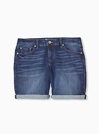 8 Inch Vintage Stretch Mid-Rise Short