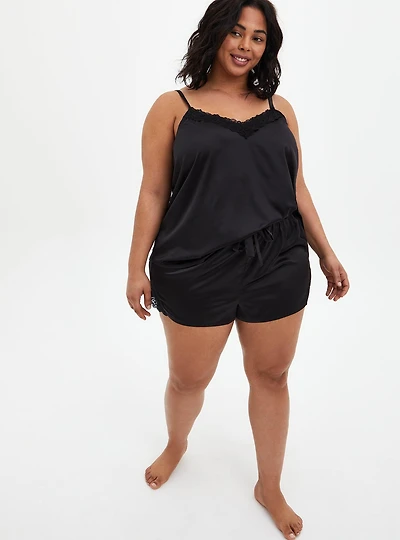 Dream Satin Lace Trim Sleep Short