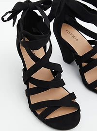 Ankle Wrap Cone Heel Sandal (WW
