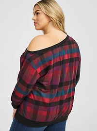 Off-Shoulder Light Weight French Terry Sweatshirt