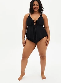Crochet Lattice Wireless Tankini Top