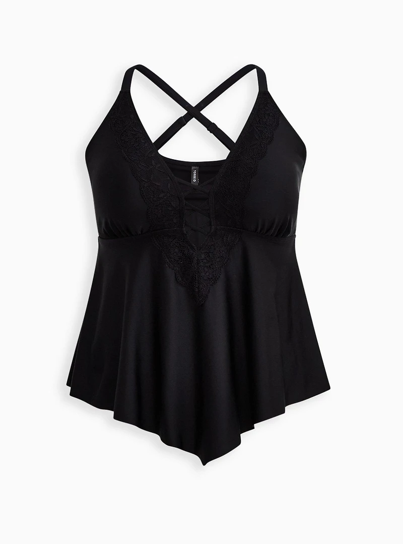 Crochet Lattice Wireless Tankini Top
