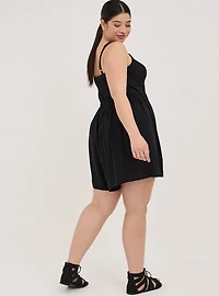 Black Ponte Bustier Romper