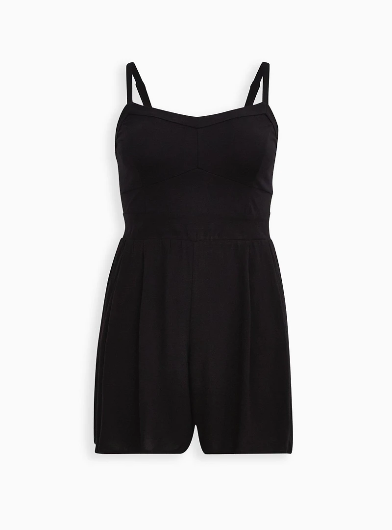 Black Ponte Bustier Romper