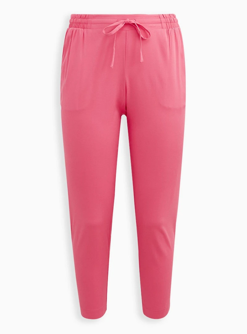 Relaxed Taper Stretch Challis High-Rise Tie-Front Pant