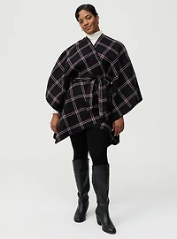 Belted Plaid Ruana
