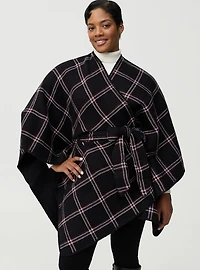 Belted Plaid Ruana