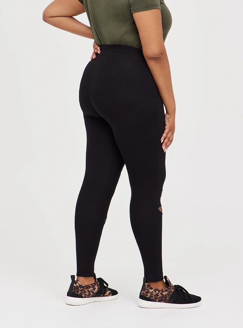 Full-Length Mesh Slit Pocket Legging