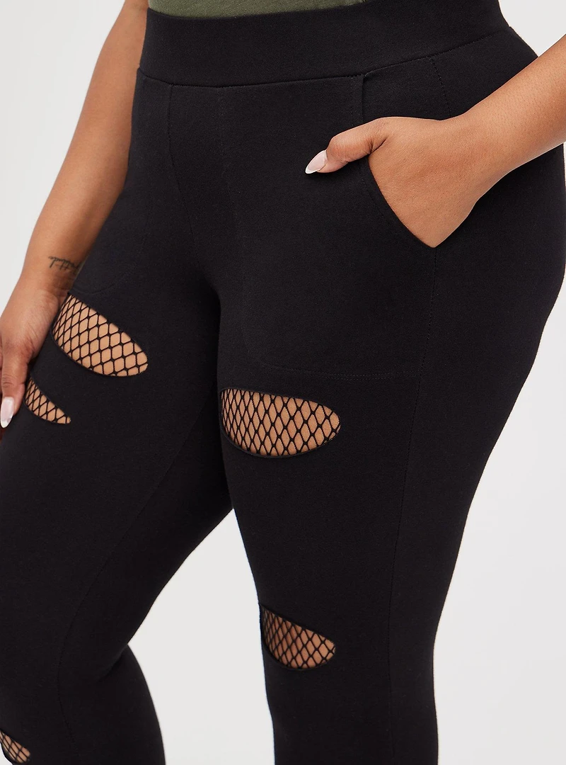Full-Length Mesh Slit Pocket Legging