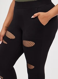 Full-Length Mesh Slit Pocket Legging