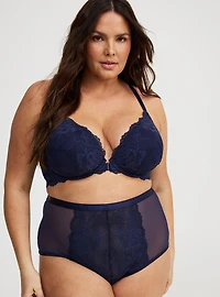 High-Rise Floral Lace Brief Panty