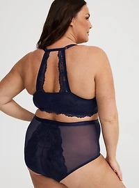 High-Rise Floral Lace Brief Panty