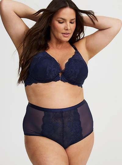 High-Rise Floral Lace Brief Panty