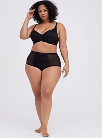 High-Rise Floral Lace Brief Panty