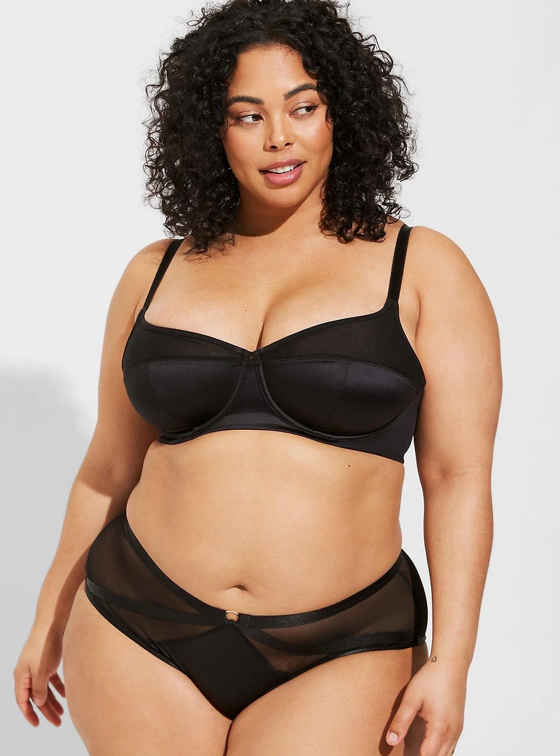 Balconette Unlined Shine Straight Back Bra