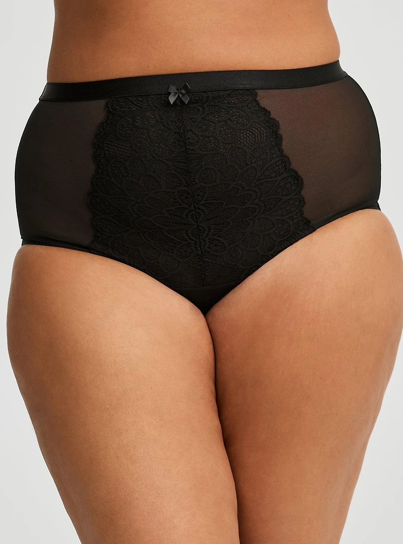 Peacock Lace High-Rise Brief Keyhole Panty