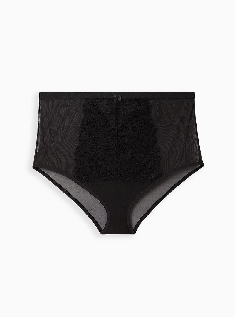 Peacock Lace High-Rise Brief Keyhole Panty