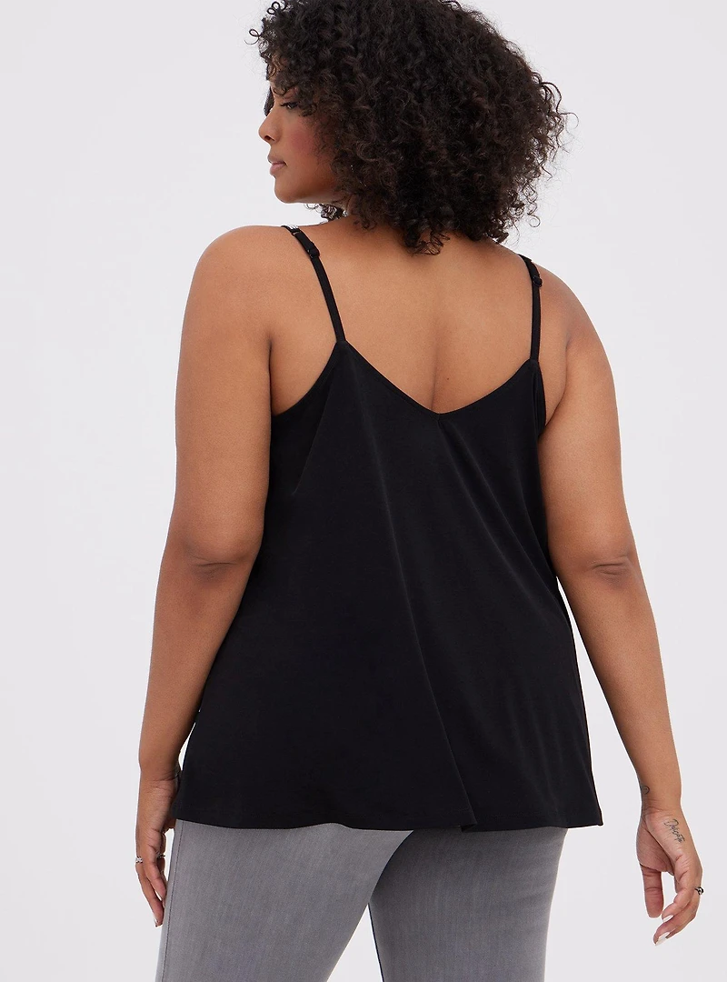 Studio Knit V-Neck Jewel Strappy Swing Cami