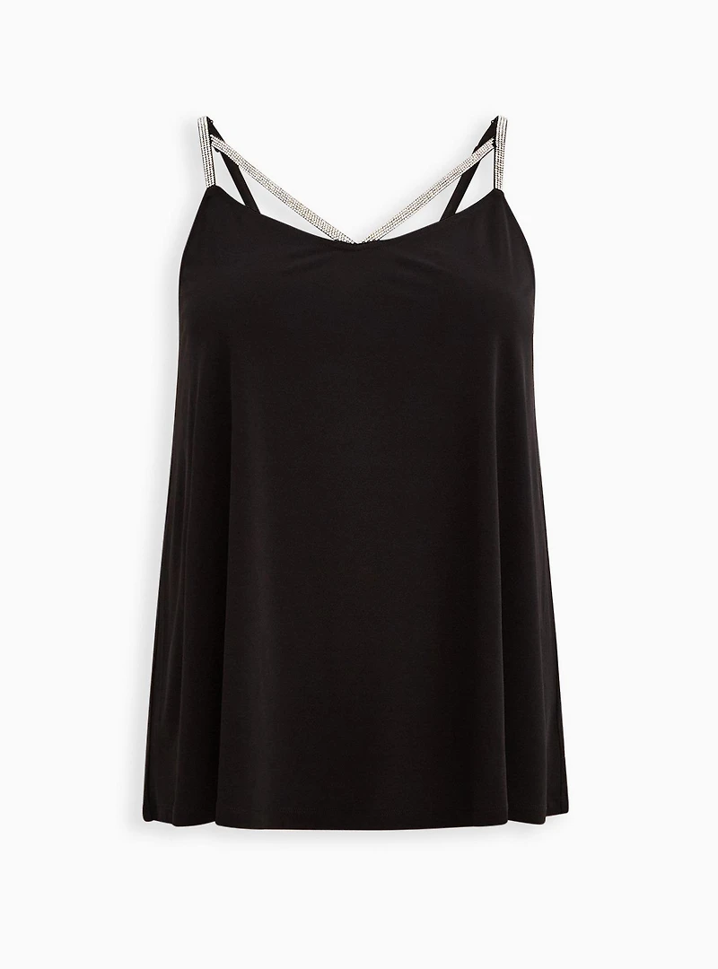 Studio Knit V-Neck Jewel Strappy Swing Cami