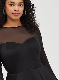 Mini Scuba Illusion Neck Dress