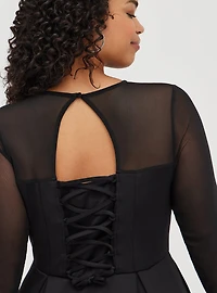 Mini Scuba Illusion Neck Dress