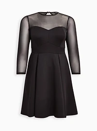 Mini Scuba Illusion Neck Dress