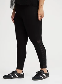 Premium Legging with Twisted Mesh Side