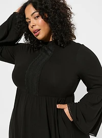 Mini Jersey Mock Neck Skater Dress
