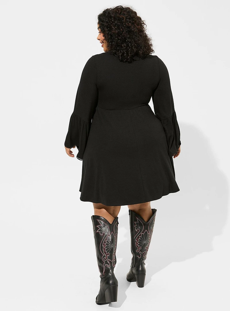 Mini Jersey Mock Neck Skater Dress