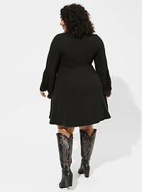 Mini Jersey Mock Neck Skater Dress