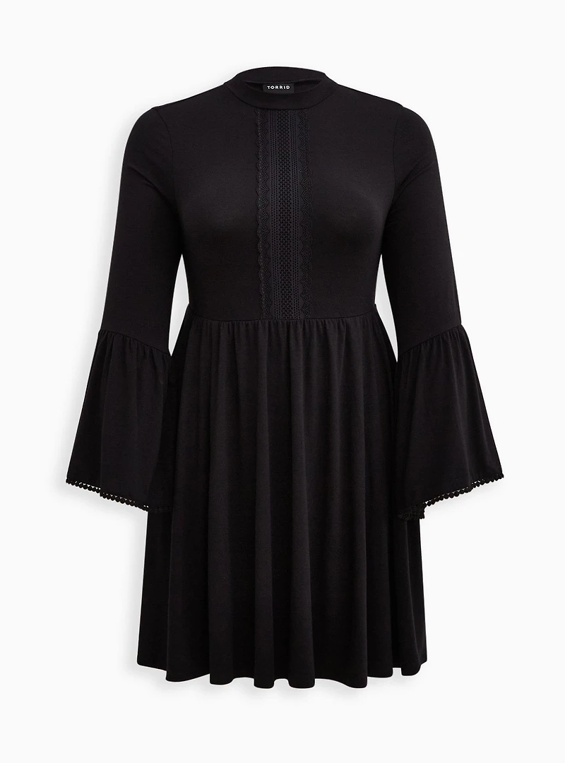 Mini Jersey Mock Neck Skater Dress