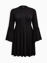 Mini Jersey Mock Neck Skater Dress