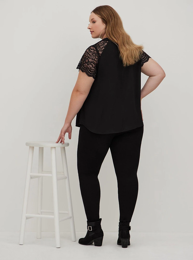 Georgette Lace Trim Blouse